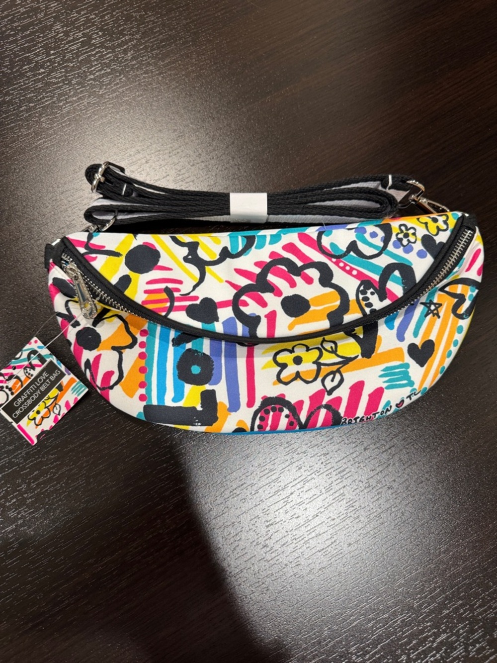 Bright Graffiti Floral Crossbody Bag